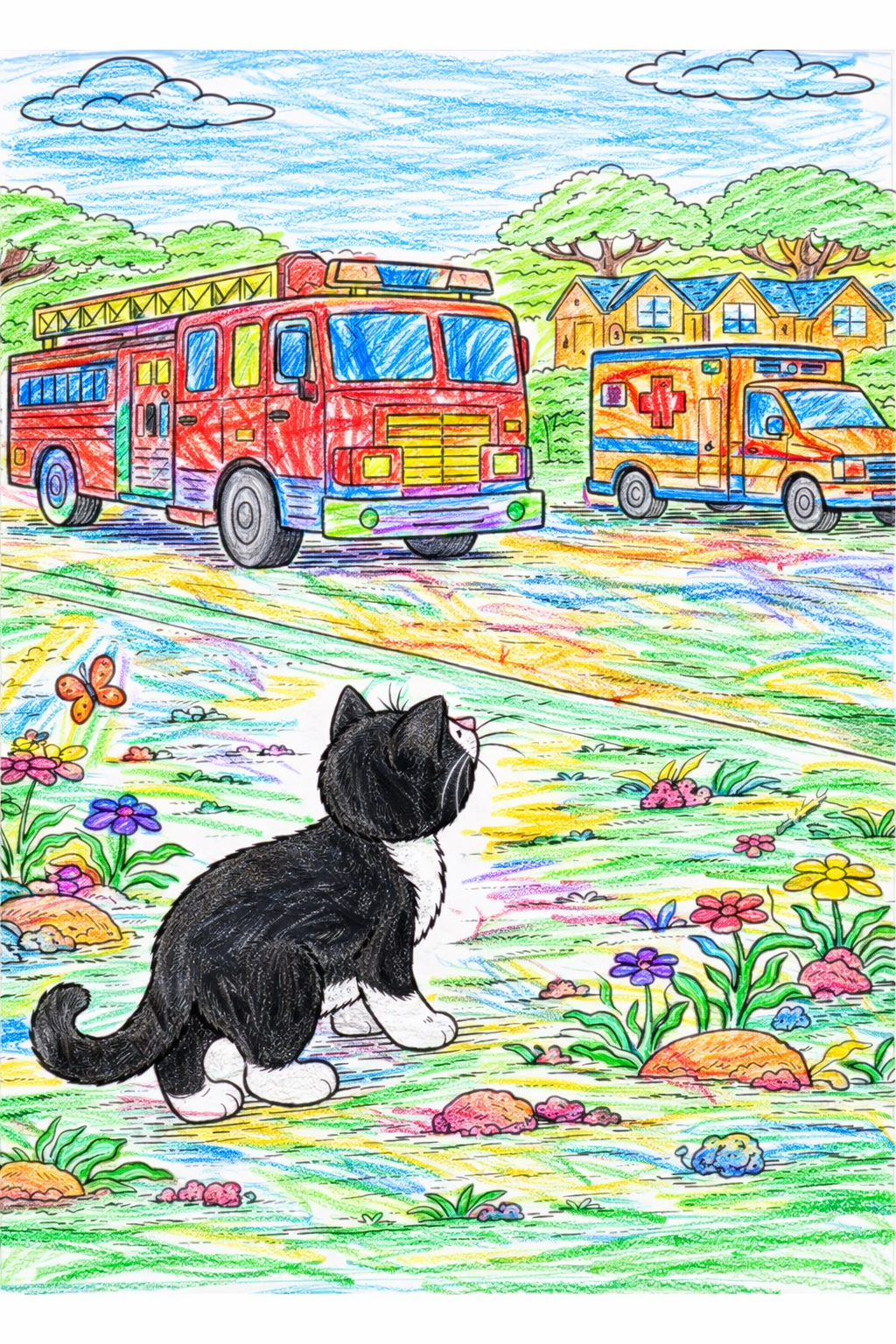 Bunte Einsatzfahrzeuge Szene